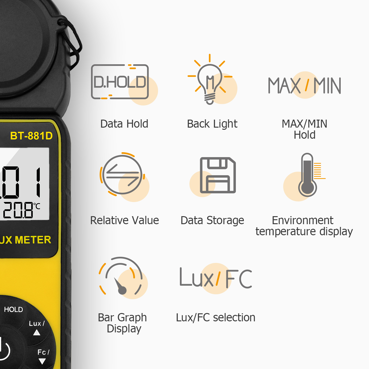 Photography Lighting Meter - Digitale Luxmeter 400.000 Lux Handheld Lichtmeter
